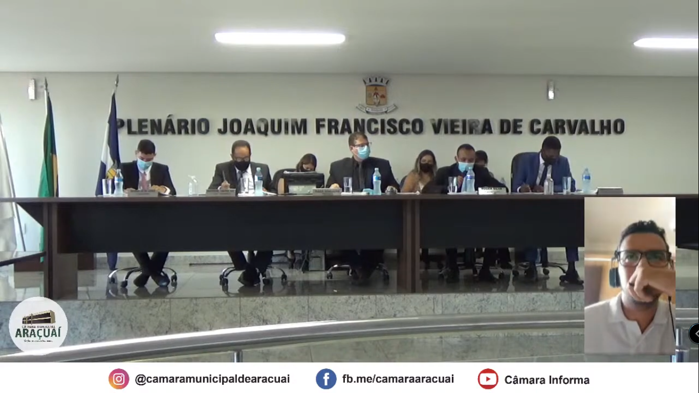 Transmissão AO VIVO - Câmara Municipal de Araçuaí - Reunião Extraordinária 17/03/2021